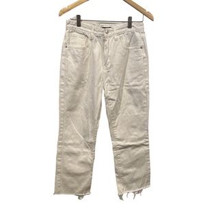 Nasty gal denim white straight crop jeans size UK 8 US 6